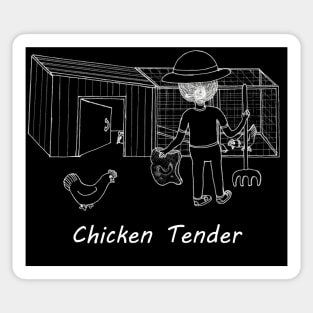 Chicken Tender Invert Color Black Background Sticker